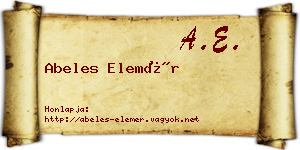 Abeles Elemér névjegykártya